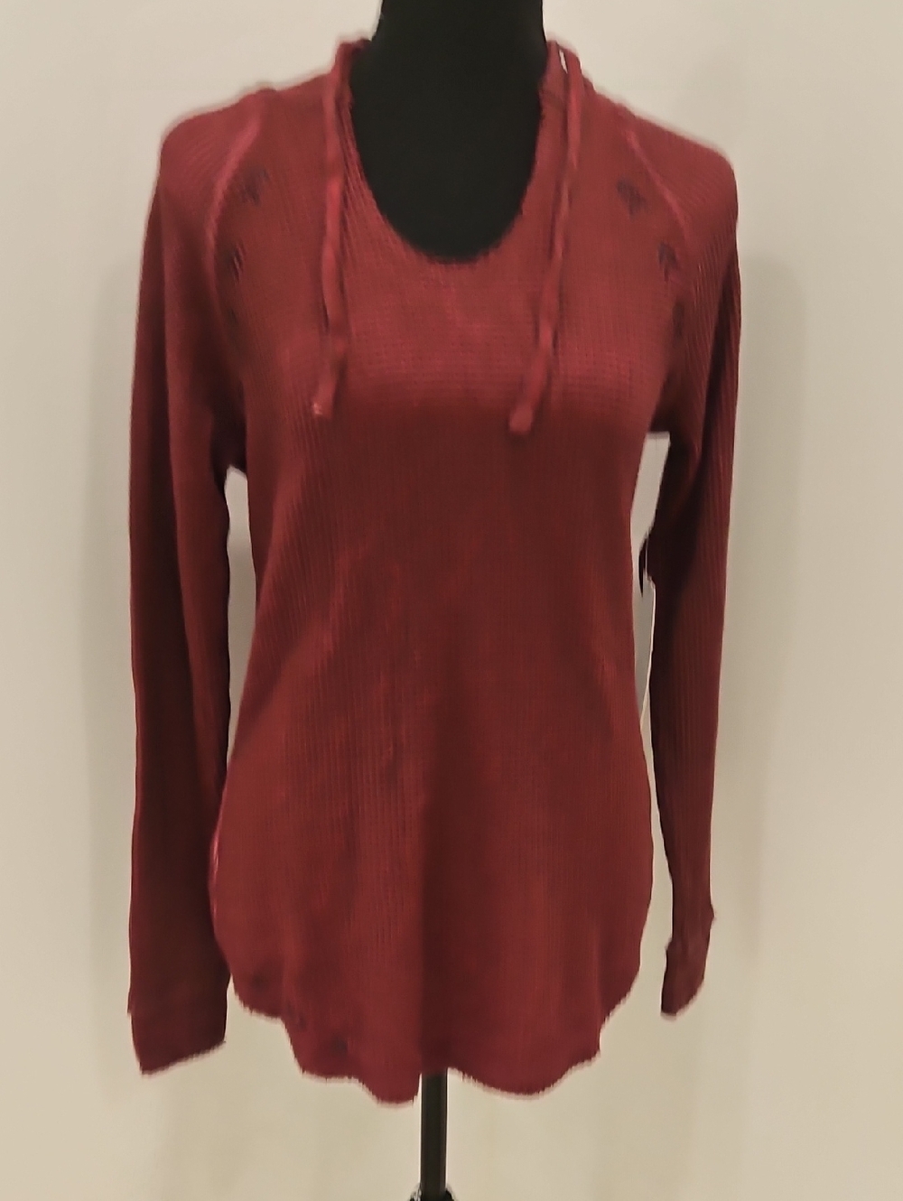 Panhandle Women's Rust Red Thermal Hoodie Top.Size S